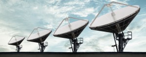 Dishes collecting satellite signals